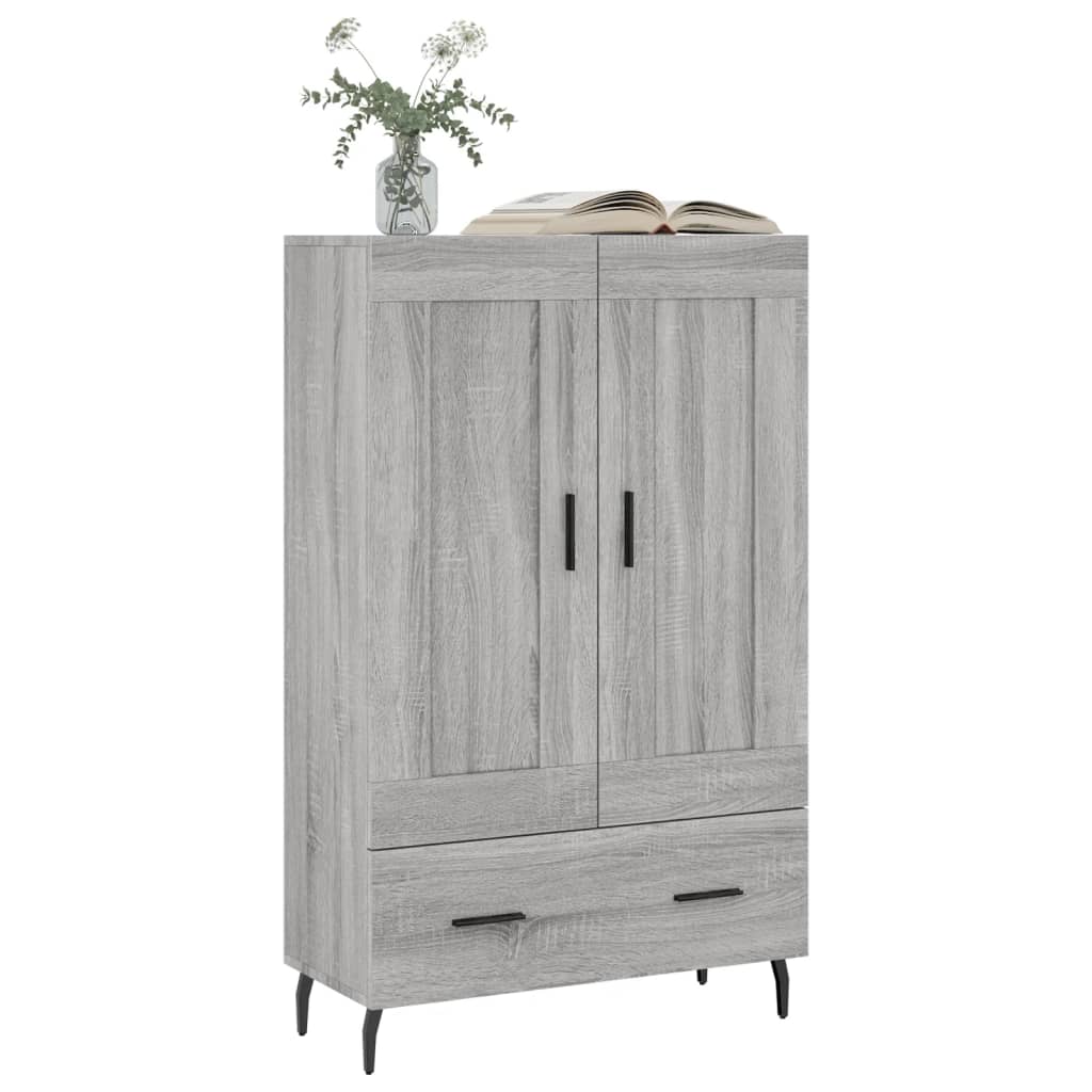 Hoge Kast 69,5X31X115 Cm Bewerkt Hout Eikenkleurig Grijs sonoma