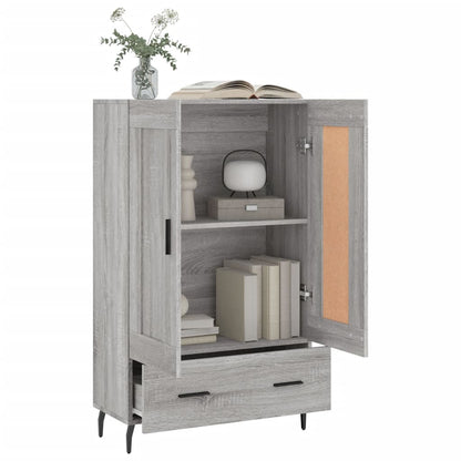 Hoge Kast 69,5X31X115 Cm Bewerkt Hout Eikenkleurig Grijs sonoma