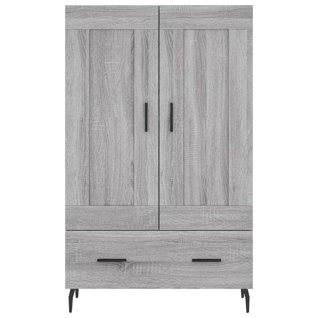 Hoge Kast 69,5X31X115 Cm Bewerkt Hout Eikenkleurig Grijs sonoma
