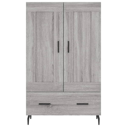 Hoge Kast 69,5X31X115 Cm Bewerkt Hout Eikenkleurig Grijs sonoma