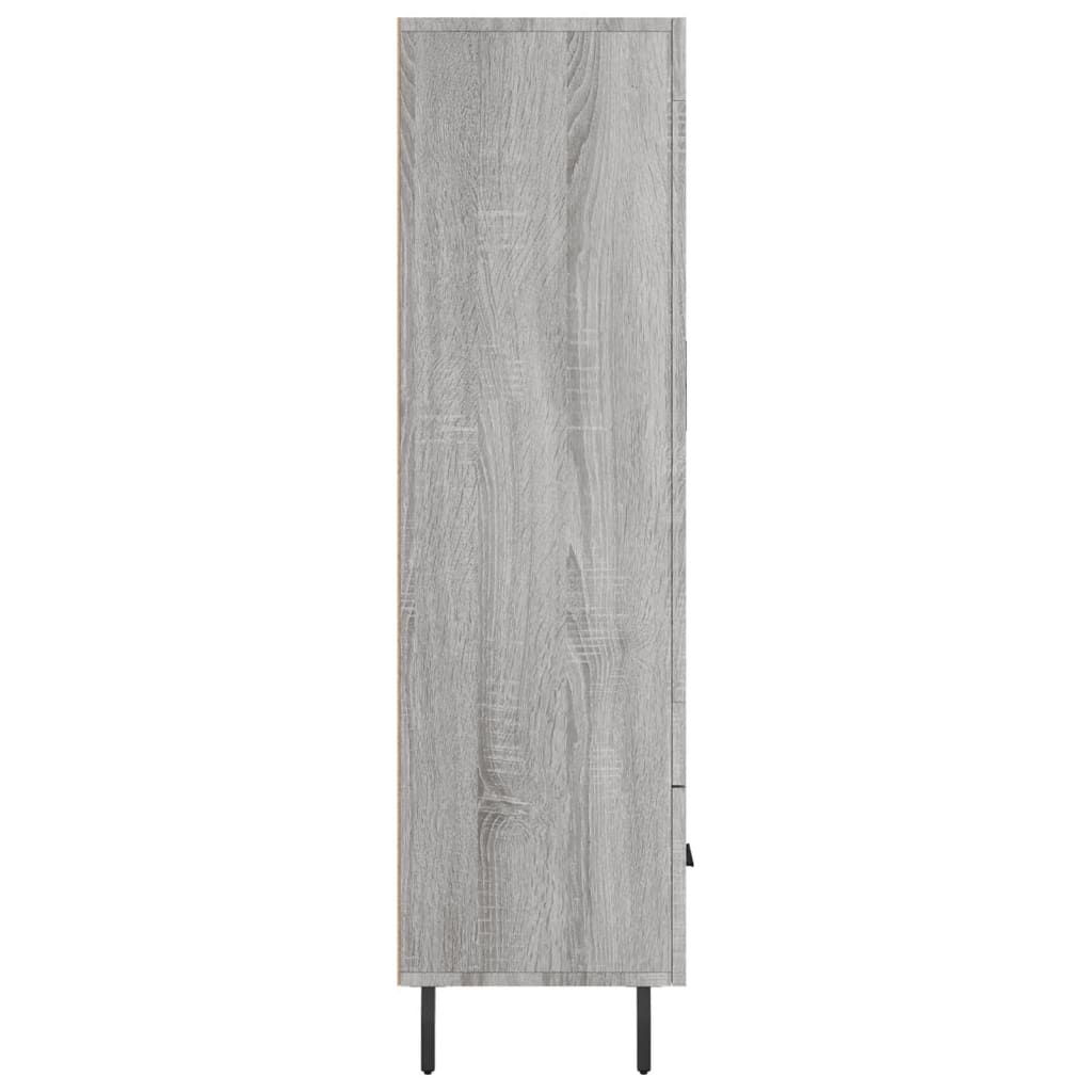 Hoge Kast 69,5X31X115 Cm Bewerkt Hout Eikenkleurig Grijs sonoma