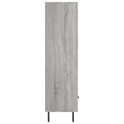 Hoge Kast 69,5X31X115 Cm Bewerkt Hout Eikenkleurig Grijs sonoma