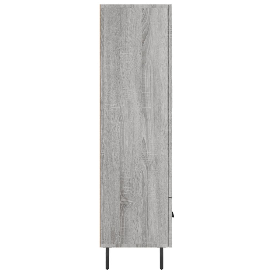 Hoge Kast 69,5X31X115 Cm Bewerkt Hout Eikenkleurig Grijs sonoma