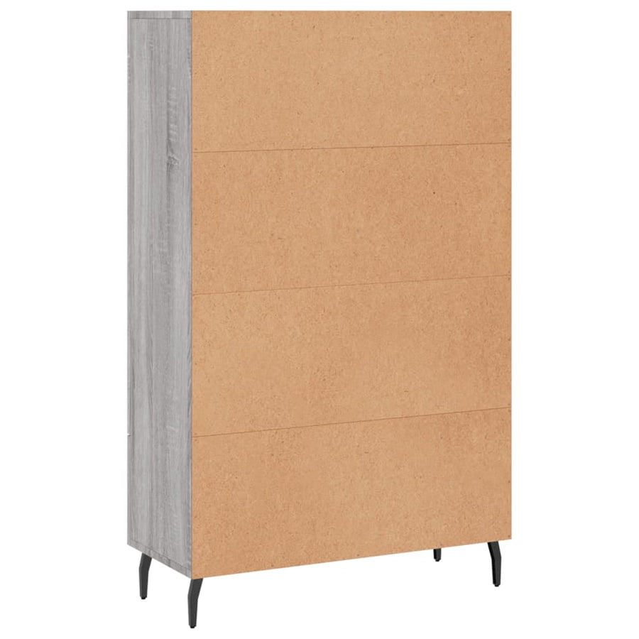 Hoge Kast 69,5X31X115 Cm Bewerkt Hout Eikenkleurig Grijs sonoma