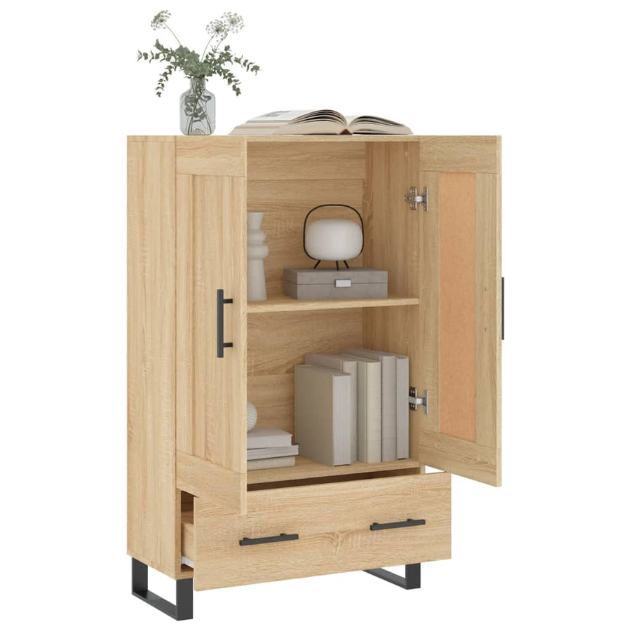 Hoge Kast 69,5X31X115 Cm Bewerkt Hout Sonoma Eikenkleurig