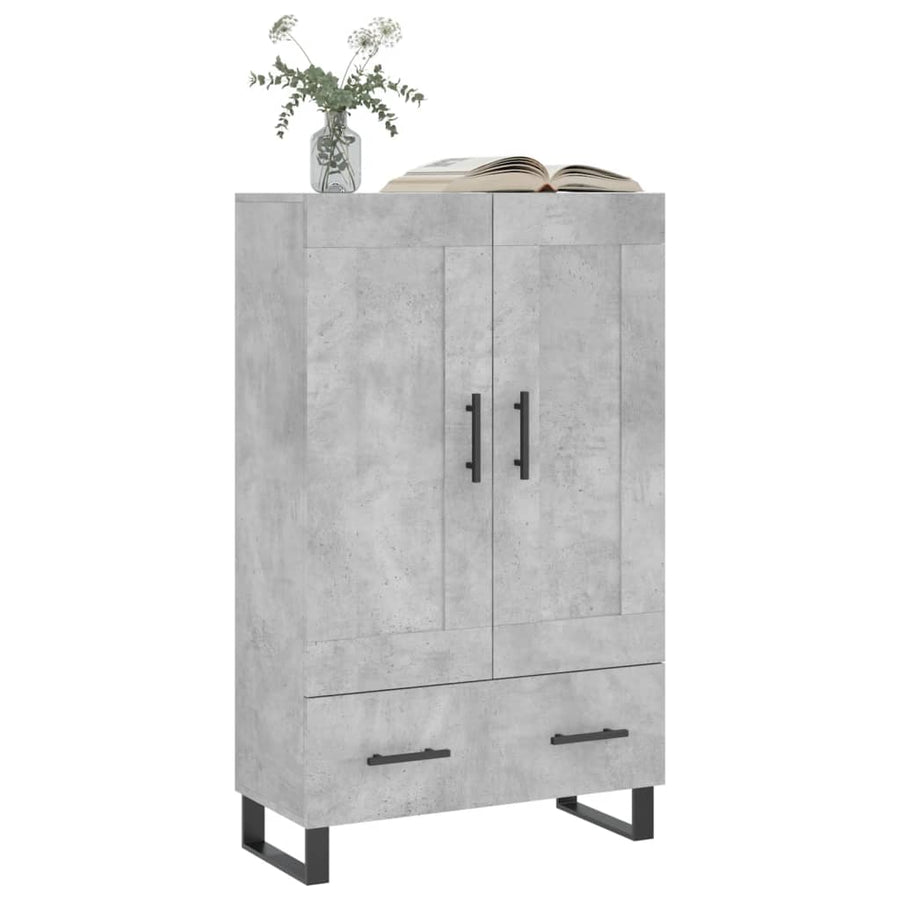 Hoge Kast 69,5X31X115 Cm Bewerkt Hout Betongrijs