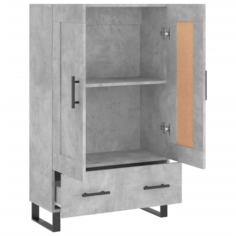 Hoge Kast 69,5X31X115 Cm Bewerkt Hout Betongrijs