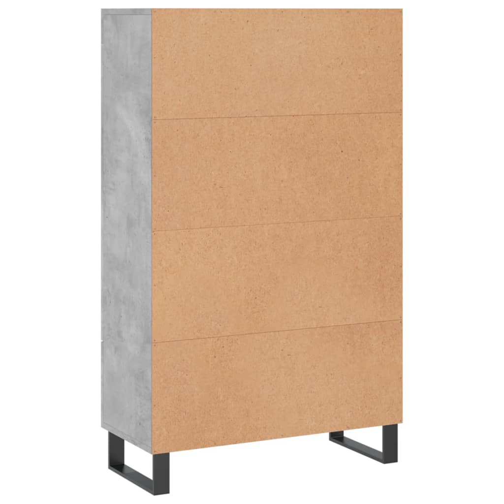 Hoge Kast 69,5X31X115 Cm Bewerkt Hout Betongrijs