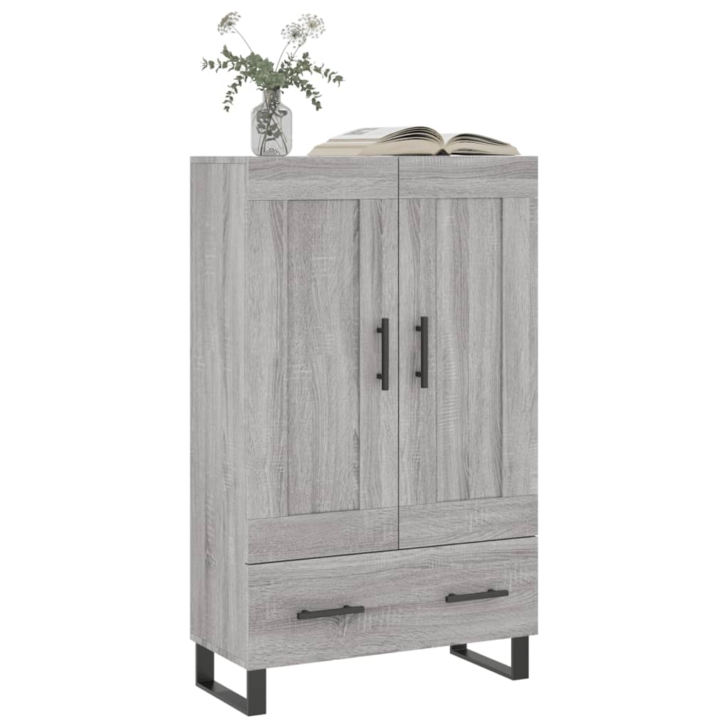 Hoge Kast 69,5X31X115 Cm Bewerkt Hout Eikenkleurig Grijs sonoma