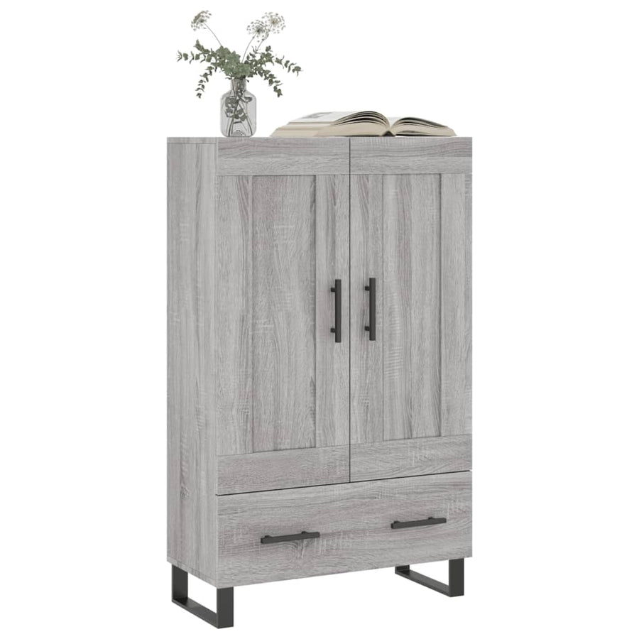 Hoge Kast 69,5X31X115 Cm Bewerkt Hout Eikenkleurig Grijs sonoma