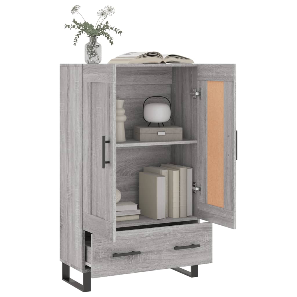 Hoge Kast 69,5X31X115 Cm Bewerkt Hout Eikenkleurig Grijs sonoma