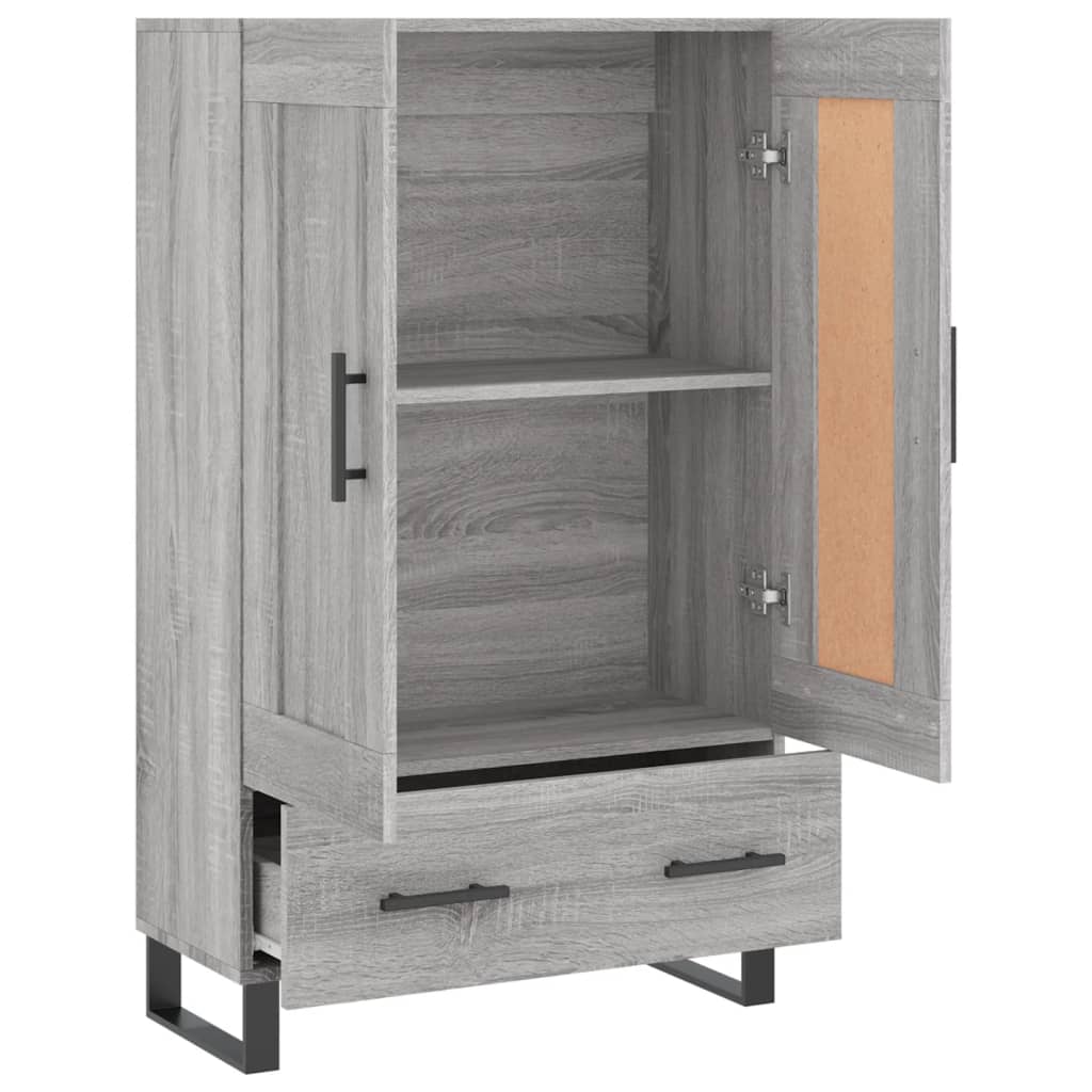 Hoge Kast 69,5X31X115 Cm Bewerkt Hout Eikenkleurig Grijs sonoma