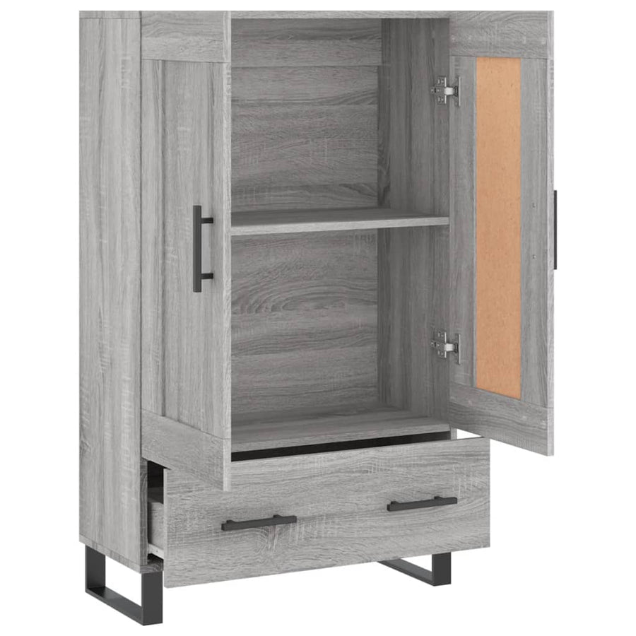 Hoge Kast 69,5X31X115 Cm Bewerkt Hout Eikenkleurig Grijs sonoma