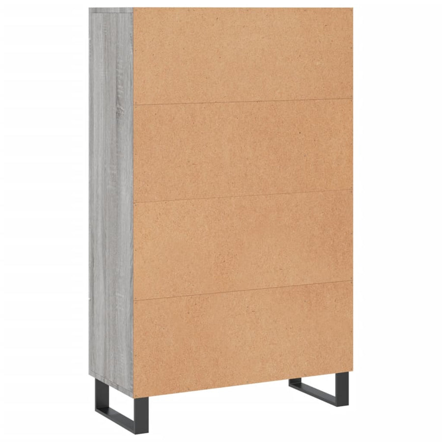 Hoge Kast 69,5X31X115 Cm Bewerkt Hout Eikenkleurig Grijs sonoma