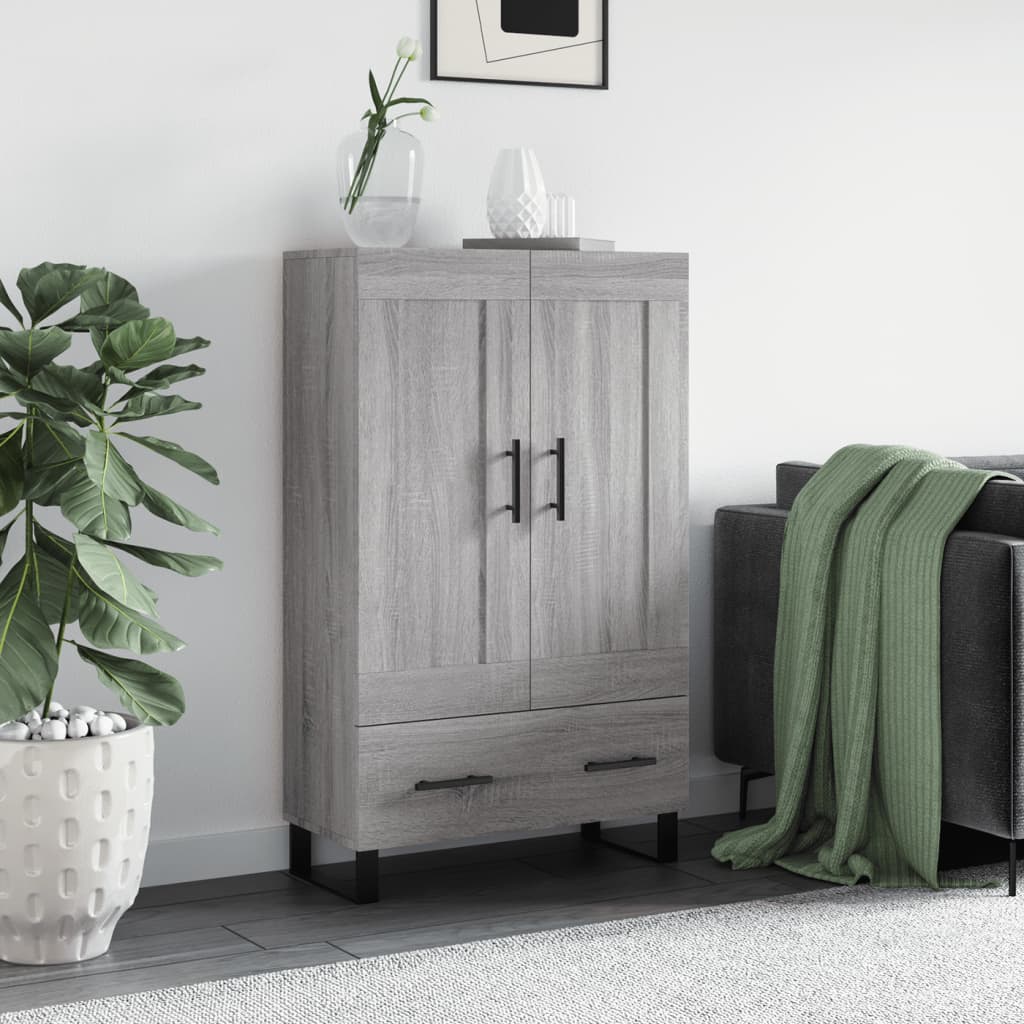 Hoge Kast 69,5X31X115 Cm Bewerkt Hout Eikenkleurig Grijs sonoma