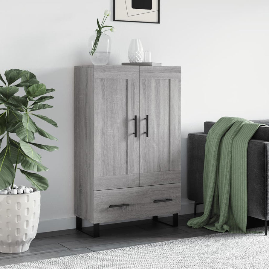 Hoge Kast 69,5X31X115 Cm Bewerkt Hout Eikenkleurig Grijs sonoma