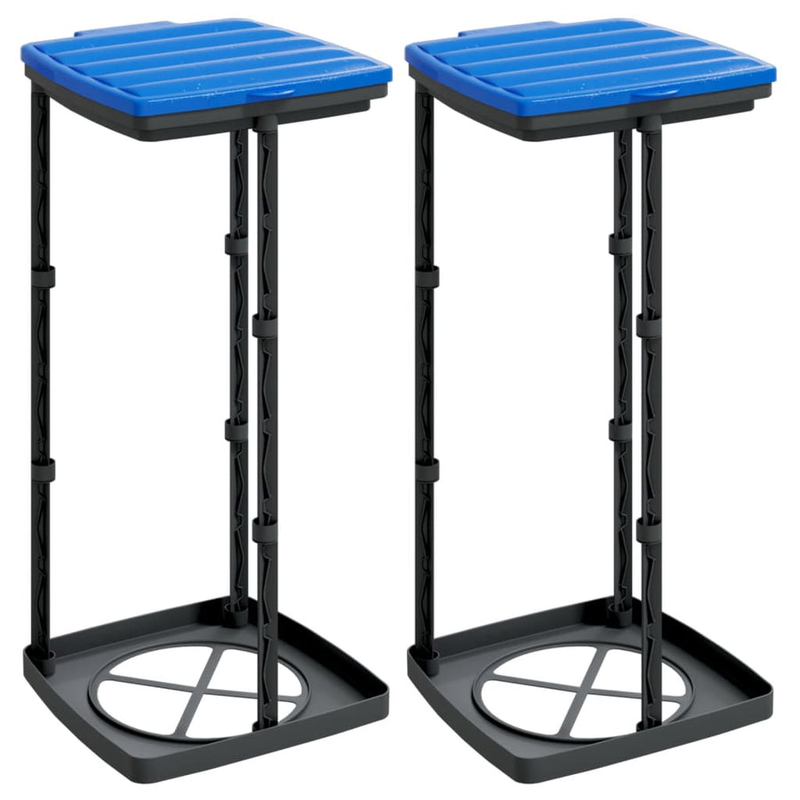 Vuilniszakhouders 2 St Pp Zwart En Blauw 60 l