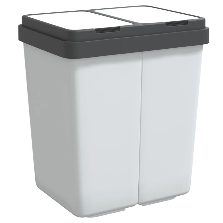 Vuilnisbak Dubbel 2X25 L Wit 1