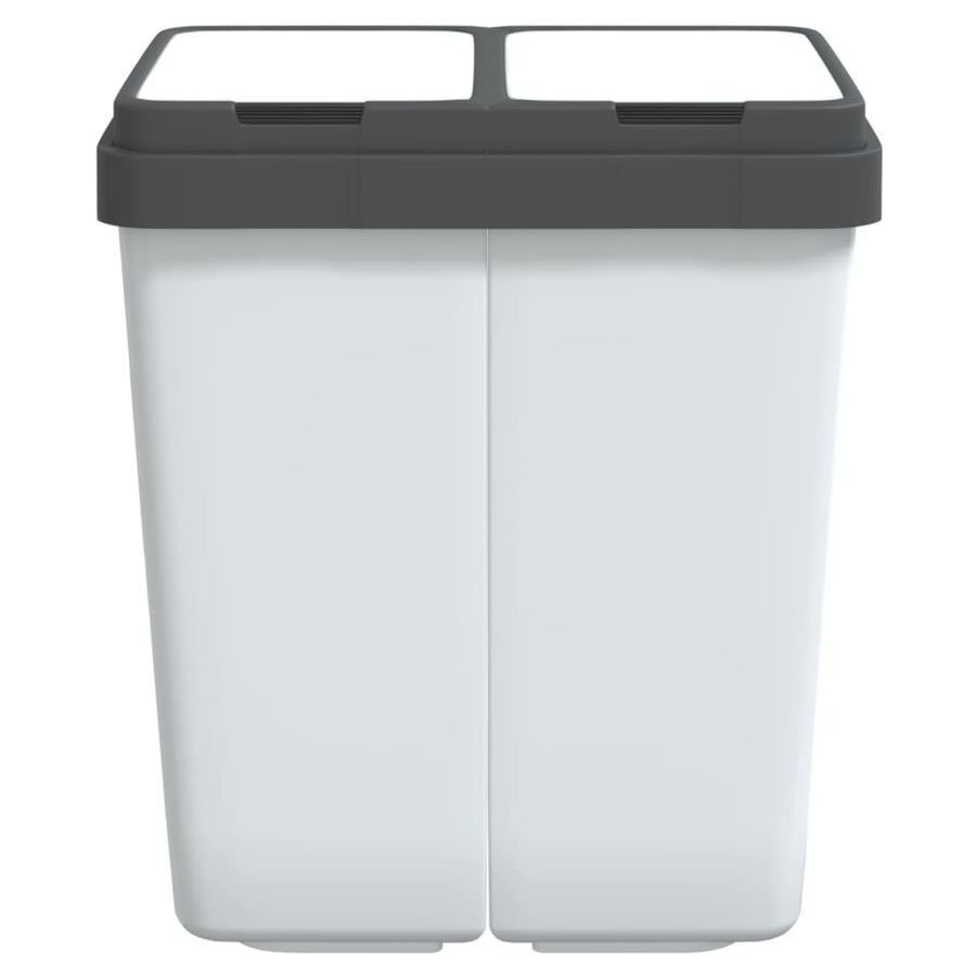 Vuilnisbak Dubbel 2X25 L Wit 1