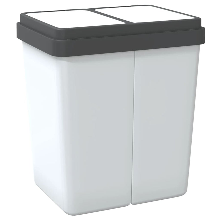 Vuilnisbak Dubbel 2X25 L Wit 1