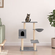 Kattenmeubel 82,5 cm lichtgrijs met sisal krabpalen