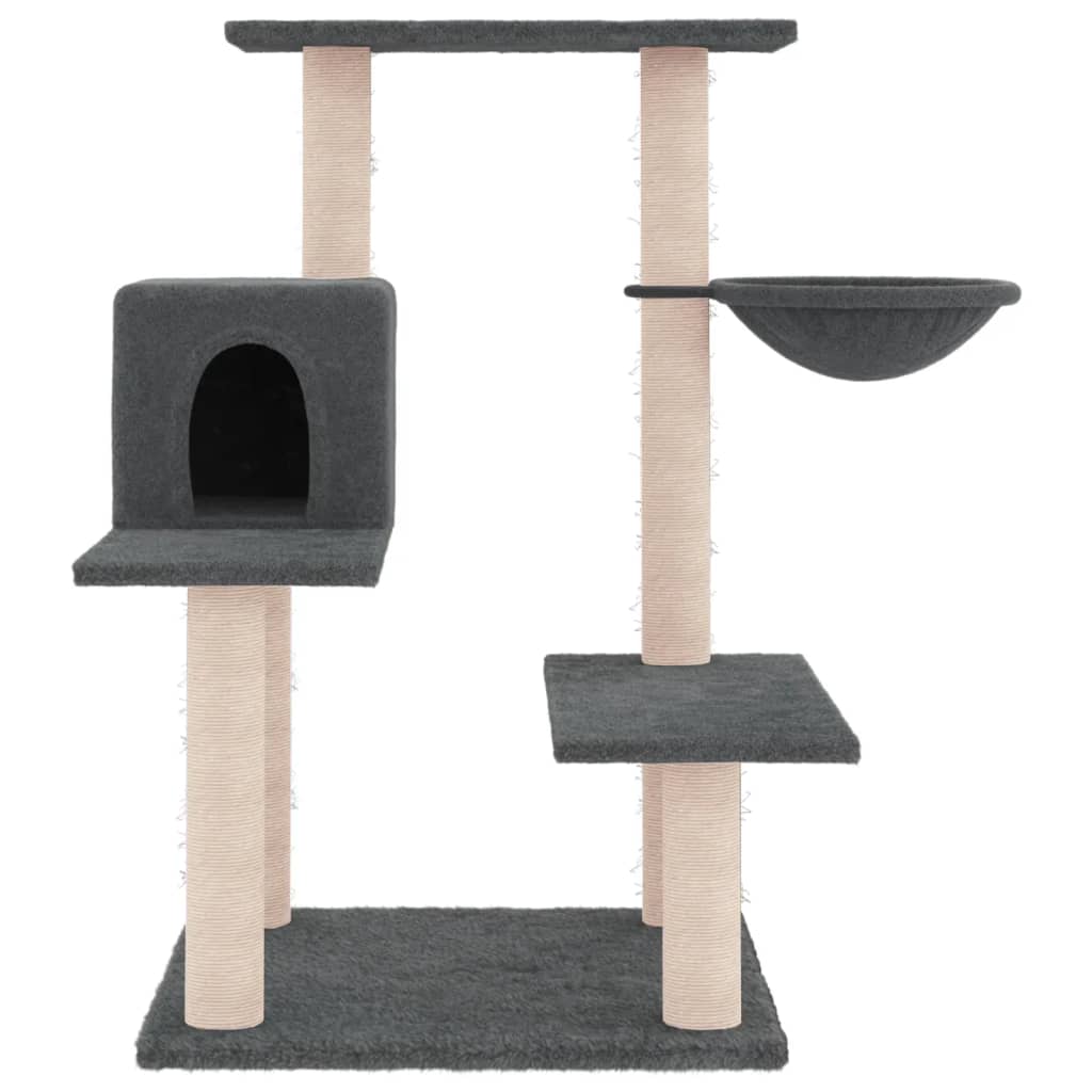 Kattenmeubel met sisal krabpalen 82,5 cm donkergrijs Donkergrijs