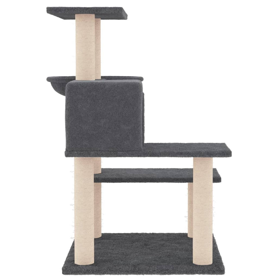 Kattenmeubel met sisal krabpalen 82,5 cm donkergrijs Donkergrijs