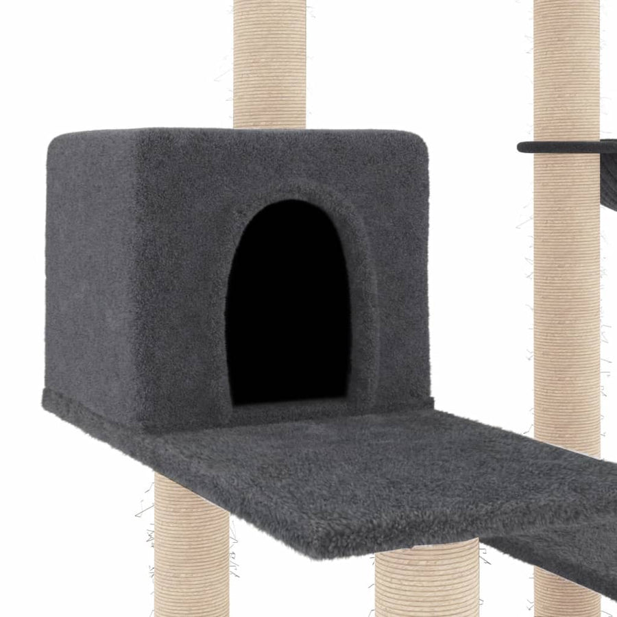 Kattenmeubel met sisal krabpalen 82,5 cm donkergrijs Donkergrijs