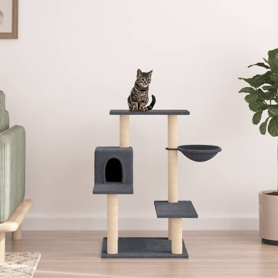Kattenmeubel met sisal krabpalen 82,5 cm donkergrijs Donkergrijs