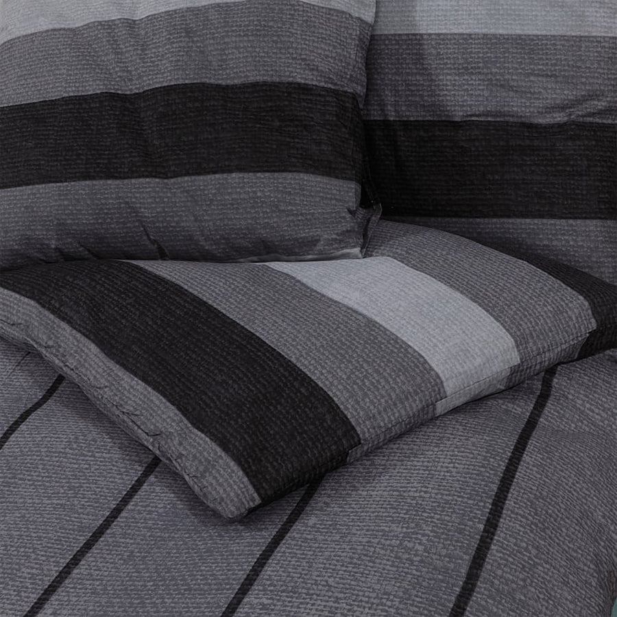Dekbedovertrekset 200x220 cm katoen donkergrijs 2 200 x 220 cm + 80 x 80 cm