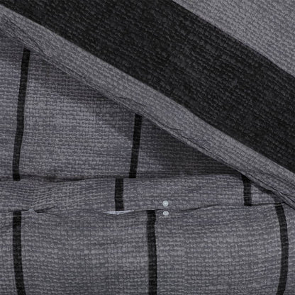 Dekbedovertrekset 140x200 cm katoen donkergrijs 140 x 200 cm + 50 x 75 cm