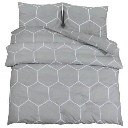 Dekbedovertrekset 240x220 cm katoen grijs 240 x 220 cm + 60 x 70 cm