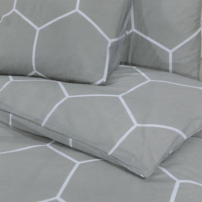 Dekbedovertrekset 240x220 cm katoen grijs 240 x 220 cm + 60 x 70 cm