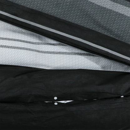 Dekbedovertrekset 200x200 cm katoen zwart en wit 2 200 x 200 cm + 60 x 70 cm