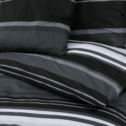 Dekbedovertrekset 200x200 cm katoen zwart en wit 2 200 x 200 cm + 60 x 70 cm