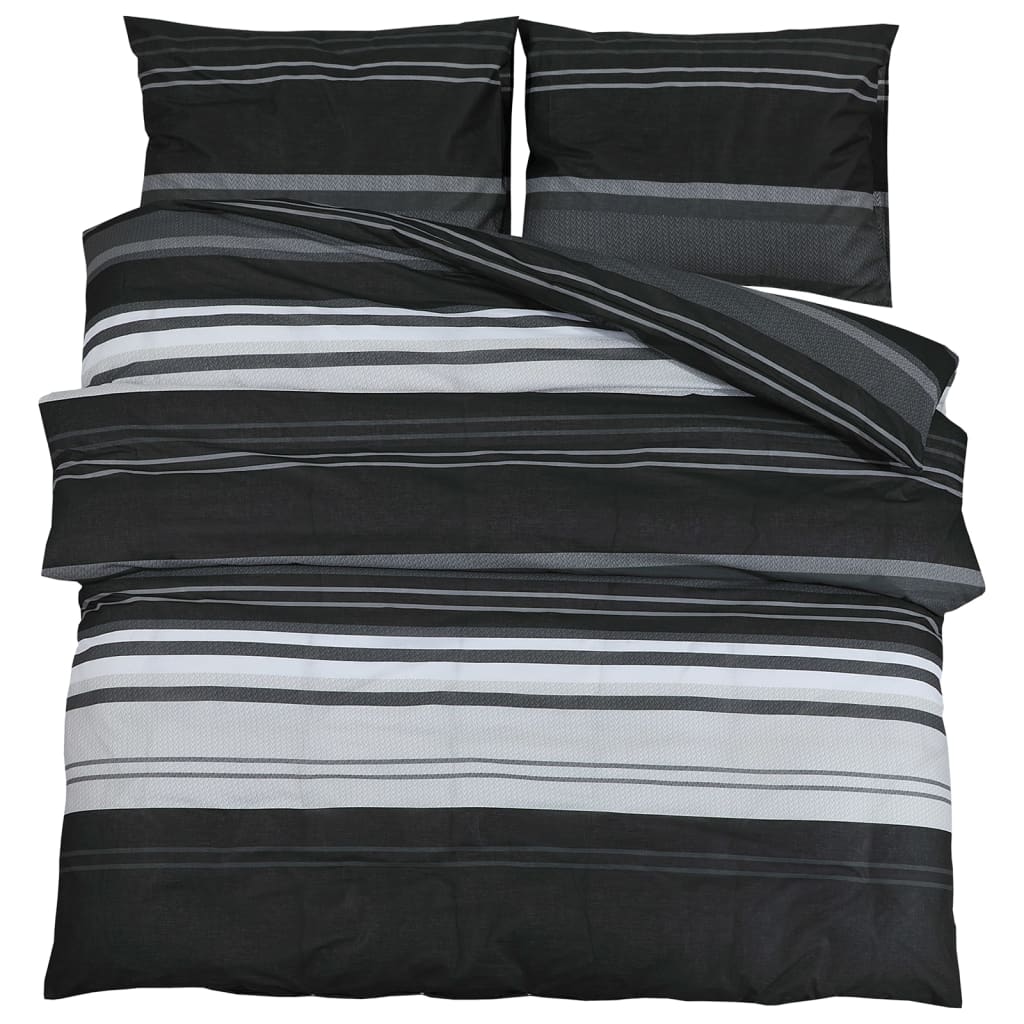 Dekbedovertrekset 220X240 Cm Katoen Zwart En Wit