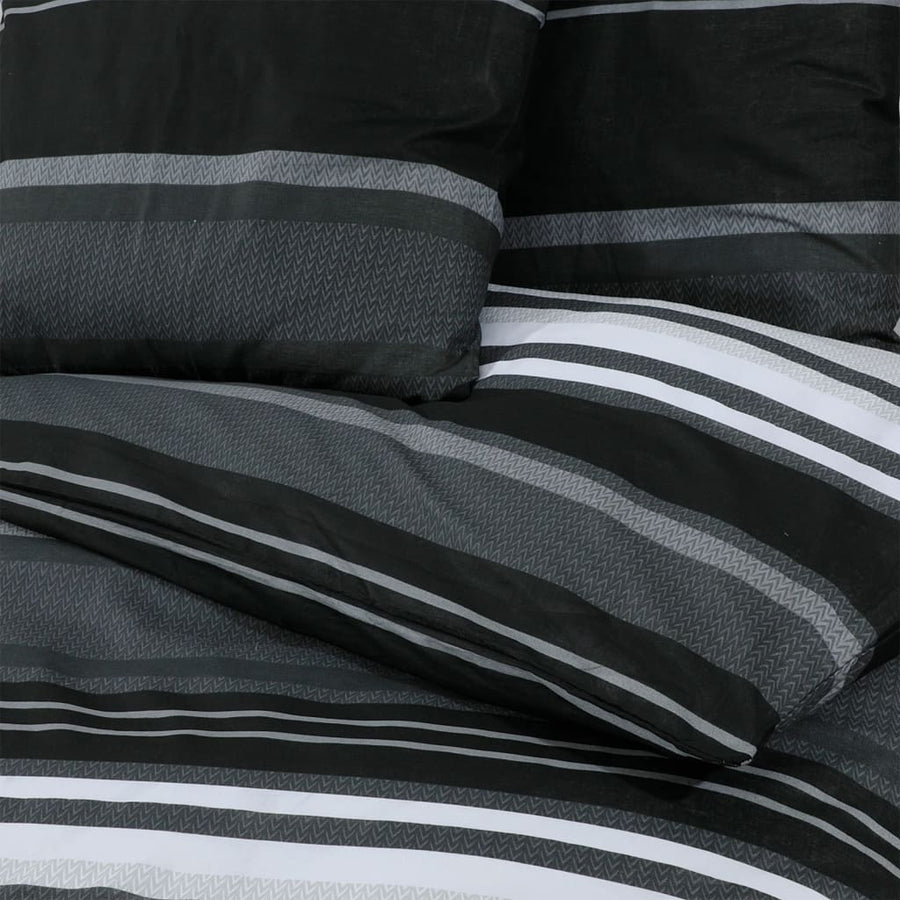 Dekbedovertrekset 200x220 cm katoen zwart en wit 2 200 x 220 cm + 80 x 80 cm