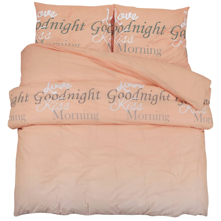 Dekbedovertrekset 200x220 cm katoen roze 2 200 x 220 cm + 80 x 80 cm