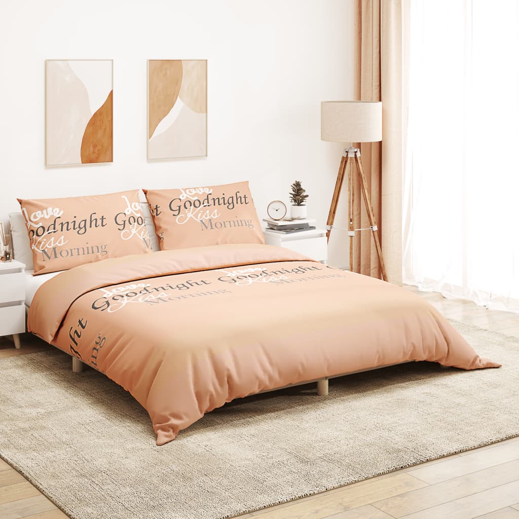 Dekbedovertrekset 200x220 cm katoen roze 2 200 x 220 cm + 80 x 80 cm