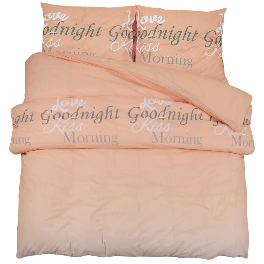 Dekbedovertrekset 200x200 cm katoen roze 200 x 200 cm + 50 x 75 cm