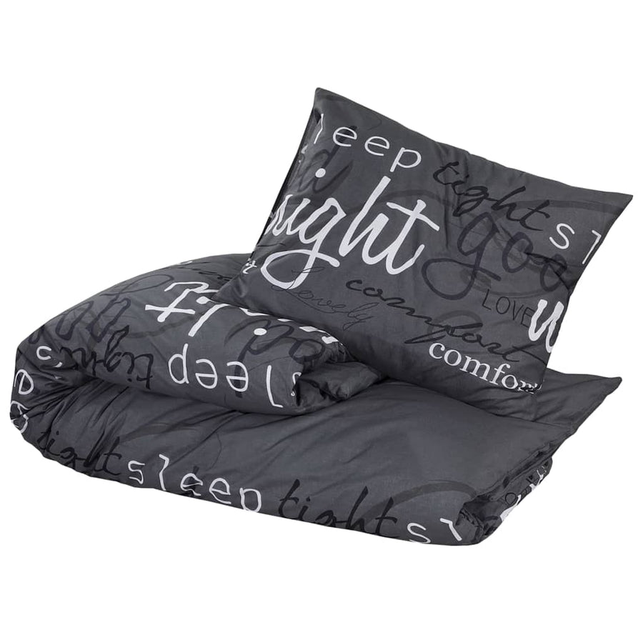 Dekbedovertrekset 240x220 cm katoen zwart 240 x 220 cm + 60 x 70 cm