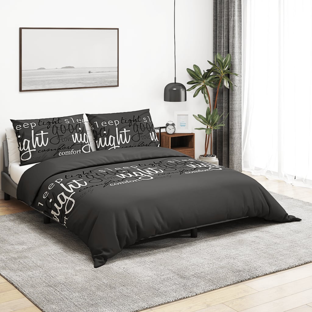 Dekbedovertrekset 140X200 Cm Katoen Zwart En Wit 140 x 200 cm + 65 x 65 cm