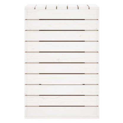 Wasmand 44x44x66 cm massief grenenhout wit
