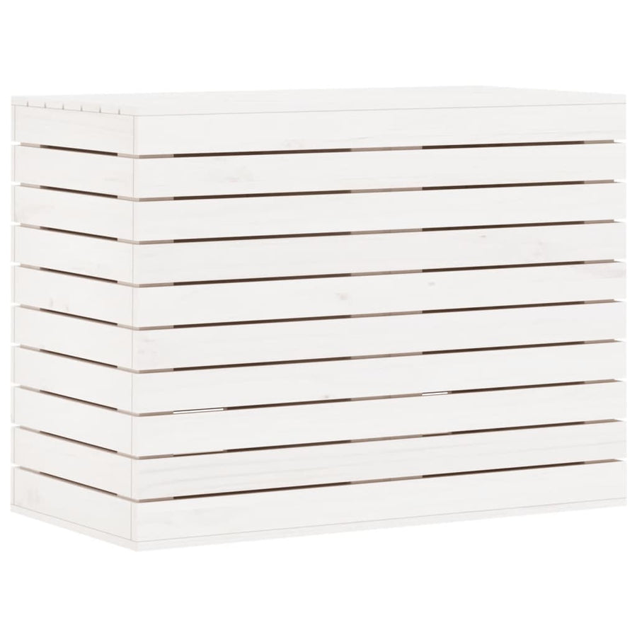 Wasmand 88,5x44x66 cm massief grenenhout wit