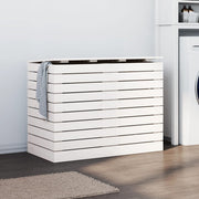 Wasmand massief grenenhout wit 88,5x44x66 cm