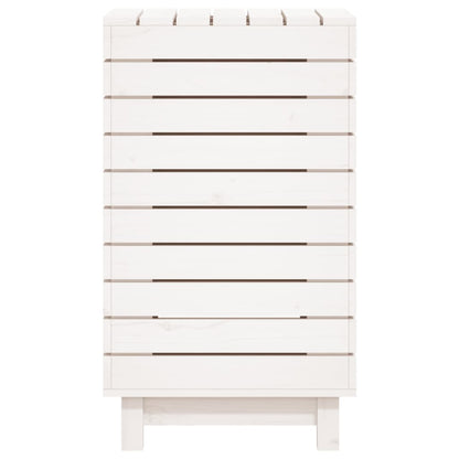Wasmand 44x44x76 cm massief grenenhout wit