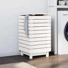 Wasmand massief grenenhout 44x44x76 cm wit