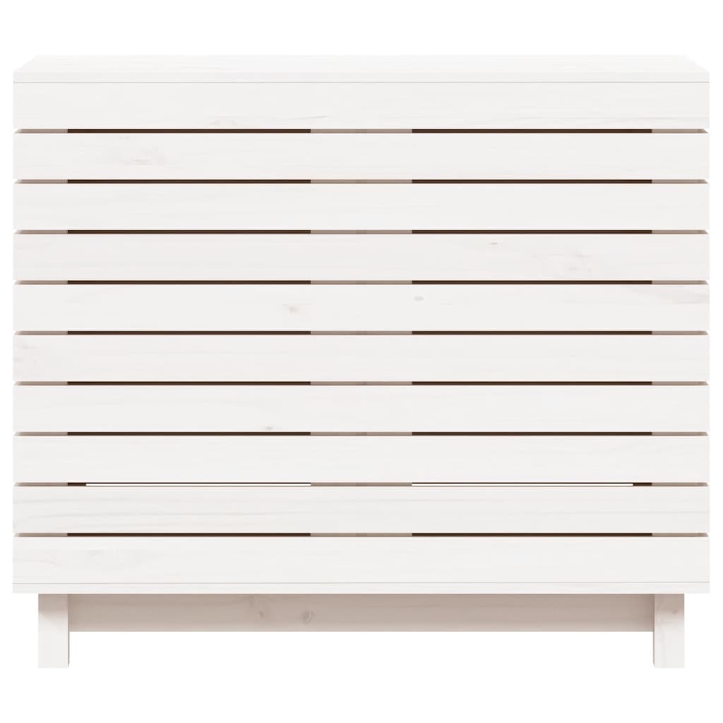 Wasmand 88,5x44x76 cm massief grenenhout wit
