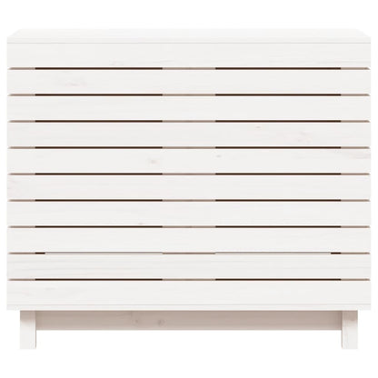 Wasmand 88,5x44x76 cm massief grenenhout wit