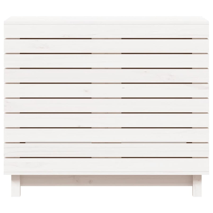 Wasmand 88,5x44x76 cm massief grenenhout wit